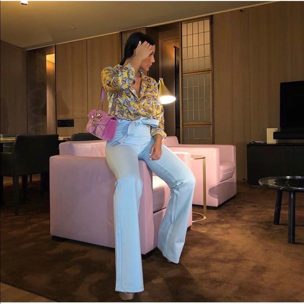 SLNGHR cool blue tie waist pants